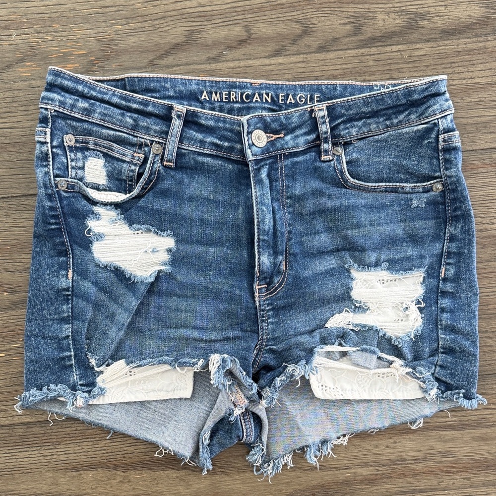 American Eagle Outfitters Ripped Blue Jean Shorts